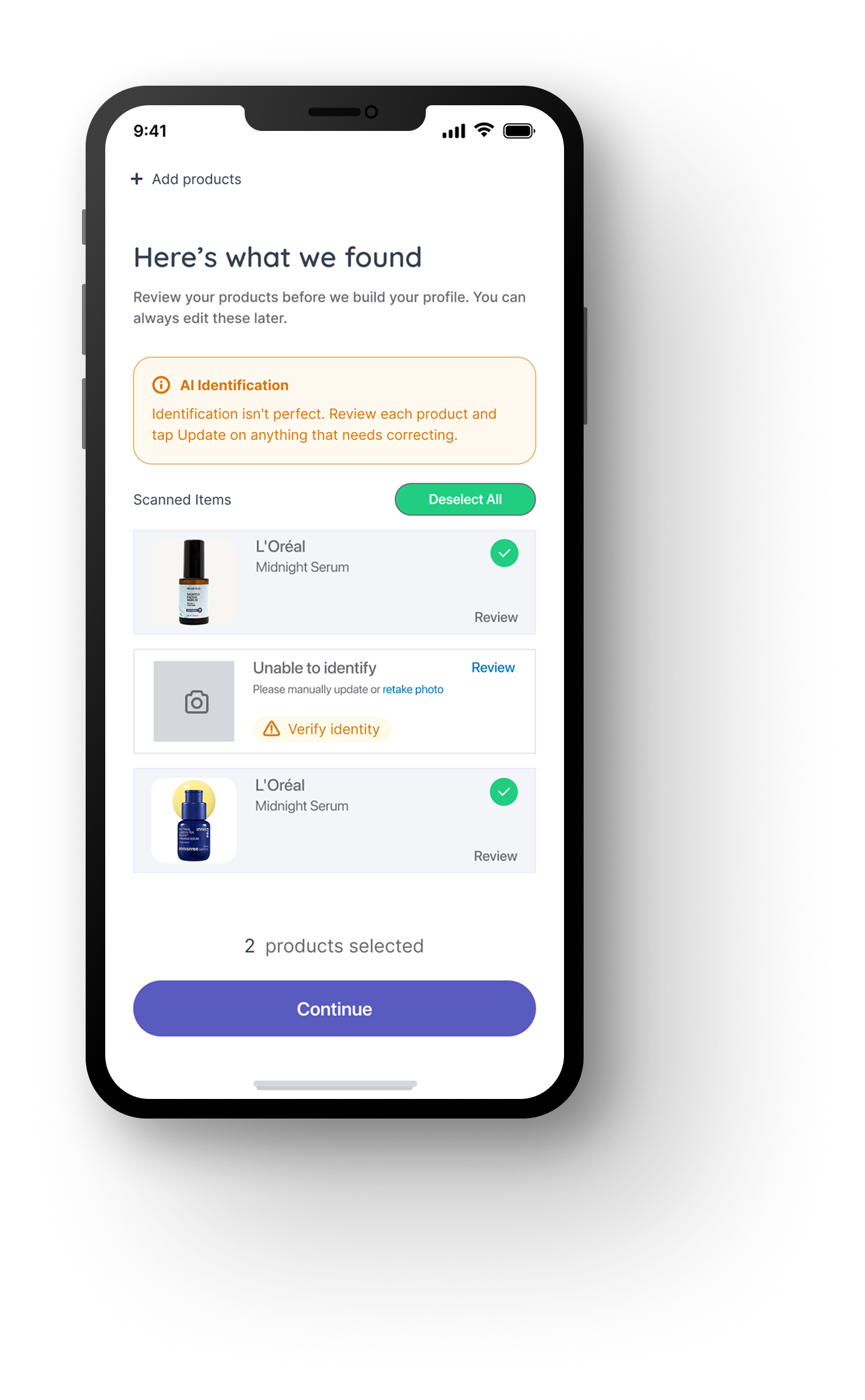 iOS — Here's what we found review screen