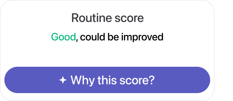 Routine score — Good, could be improved, with a Why this score action